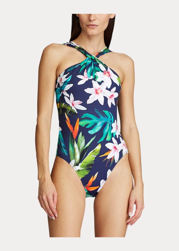 Fatos De Banho Ralph Lauren Tropical High-Neck Mulher 76948-KQHO